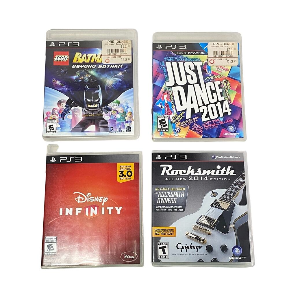 PS3 Playstation 3 Game Lot Batman Lego Just Dance Rocksmith Disney Infinity